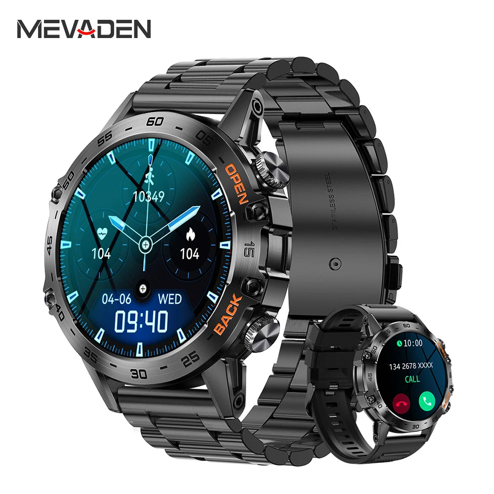Men's Steel Smart Watch – Bluetooth Calling & Fitness Tracker
