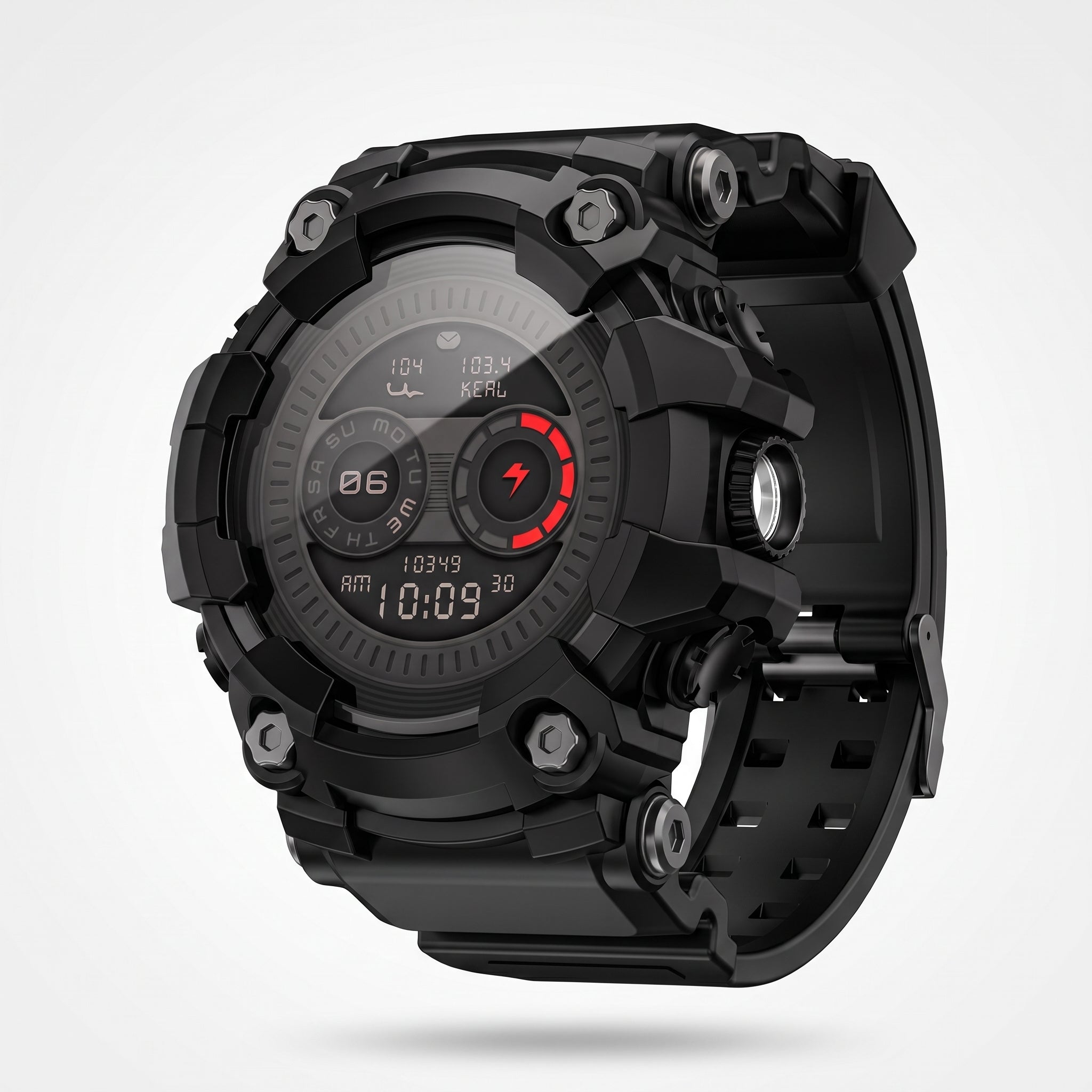 Rugged Sports Smart Watch – Flashlight, Wireless Calls & Fitness Tracker