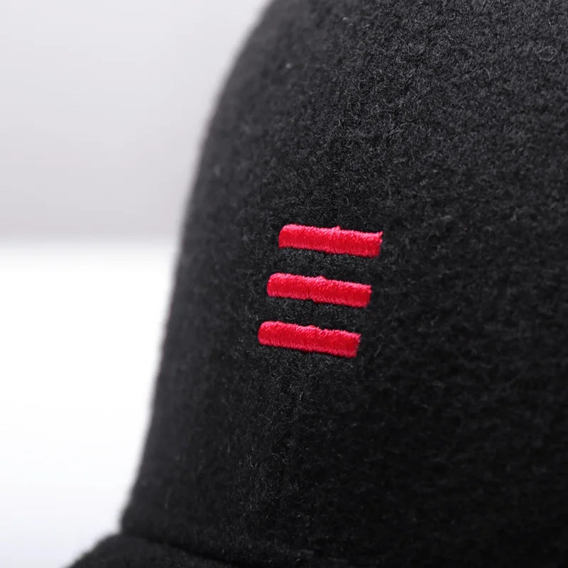 Men's Large Size Wool Baseball Cap – Warm Winter Headwear