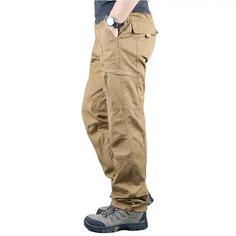 Men's Cotton Cargo Trousers – Comfort Fit Outdoor Pants