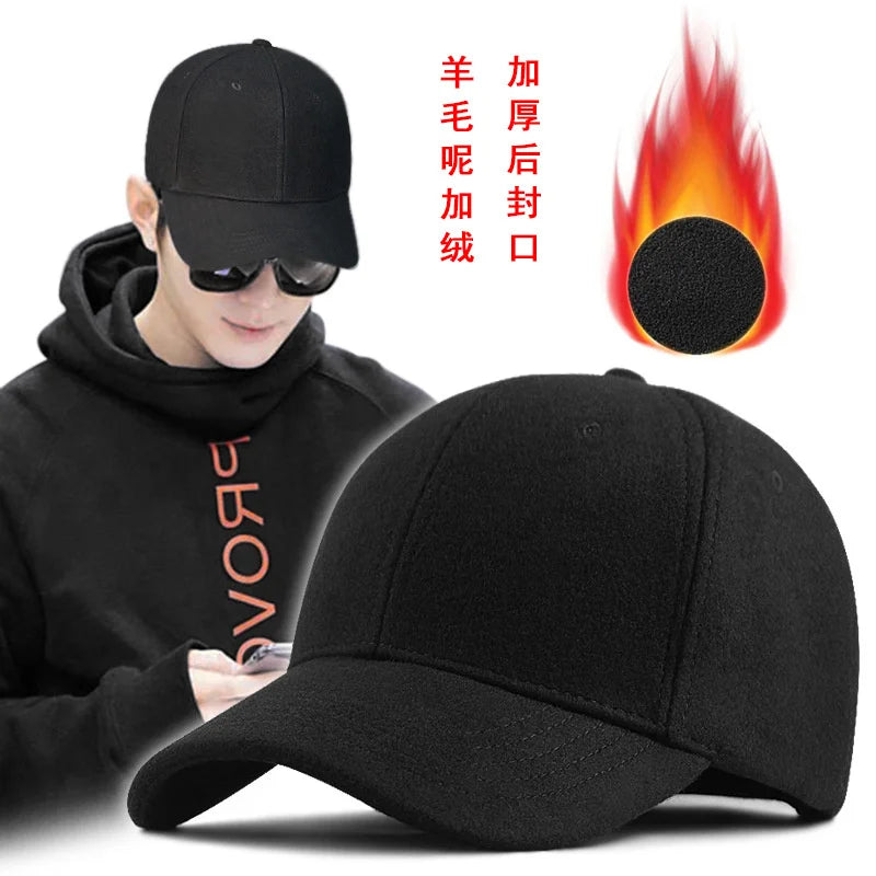 Men's Large Size Fleece-Lined Cap – Warm Winter Baseball Cap