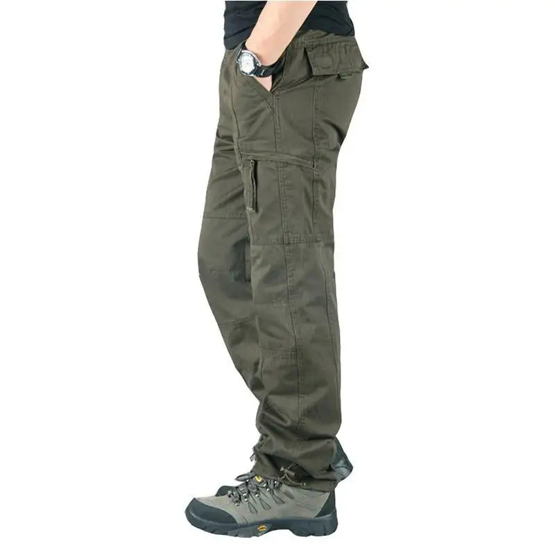 Men's Cotton Cargo Trousers – Comfort Fit Outdoor Pants