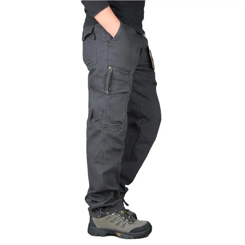 Men's Cotton Cargo Trousers – Comfort Fit Outdoor Pants