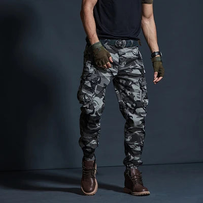 Men's Tactical Cargo Joggers – Multi-Pocket Camouflage Trousers