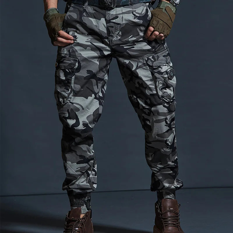 Men's Tactical Cargo Joggers – Multi-Pocket Camouflage Trousers