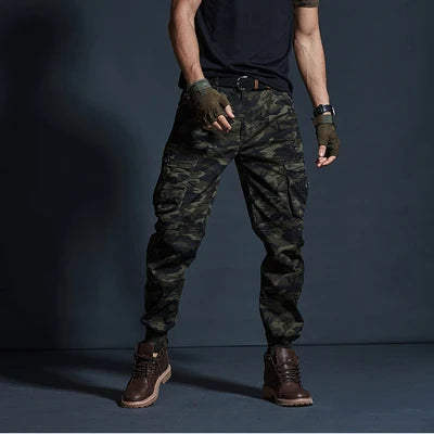 Men's Tactical Cargo Joggers – Multi-Pocket Camouflage Trousers