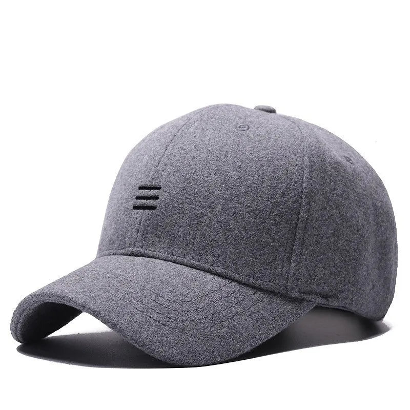 Men's Large Size Wool Baseball Cap – Warm Winter Headwear
