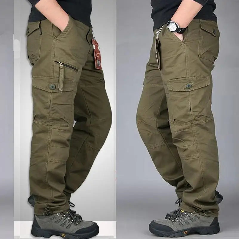 Men's Cotton Cargo Trousers – Comfort Fit Outdoor Pants