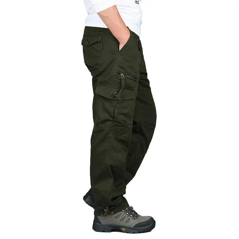 Men's Cotton Cargo Trousers – Comfort Fit Outdoor Pants