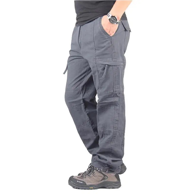 Men's Cotton Cargo Trousers – Comfort Fit Outdoor Pants