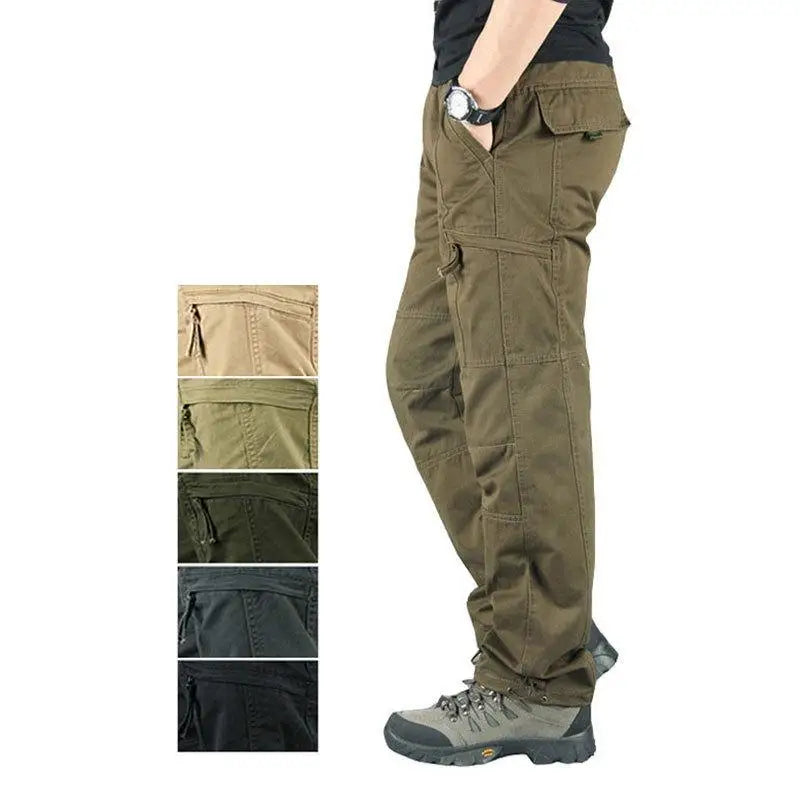 Men's Cotton Cargo Trousers – Comfort Fit Outdoor Pants