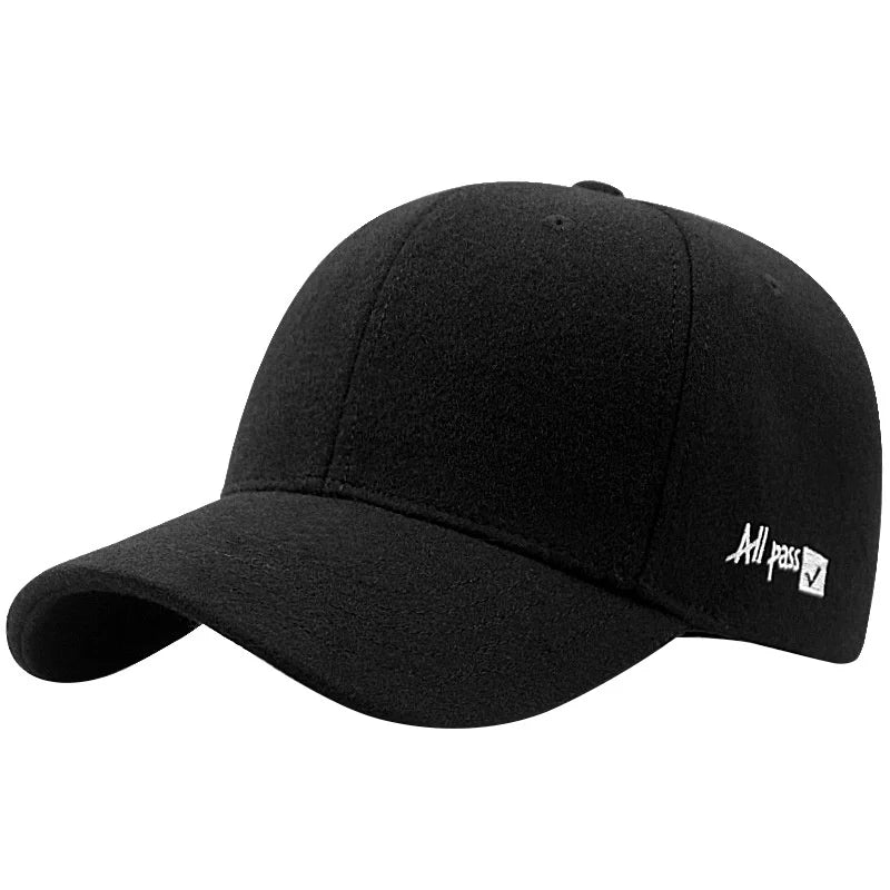 Men's Extended Size Wool Snapback Cap – Warm Winter Hat