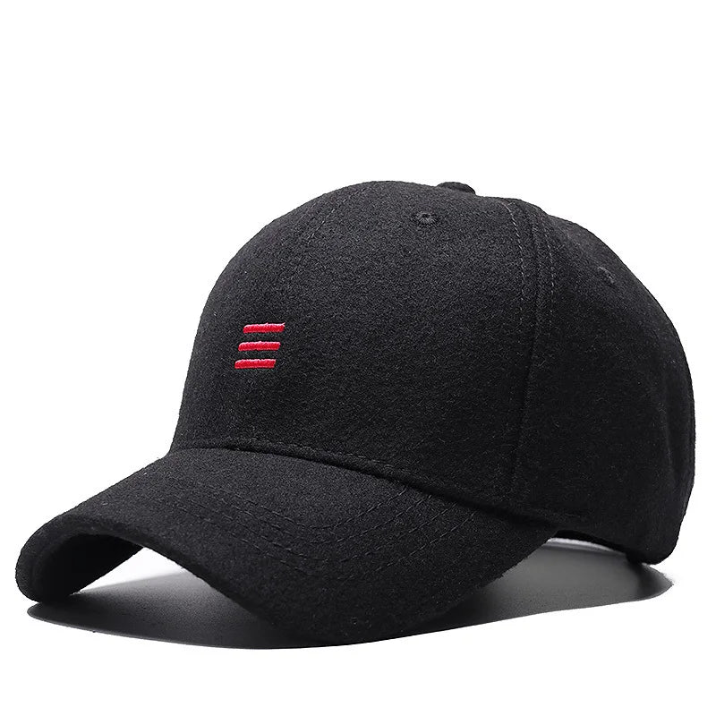 Men's Large Size Wool Baseball Cap – Warm Winter Headwear