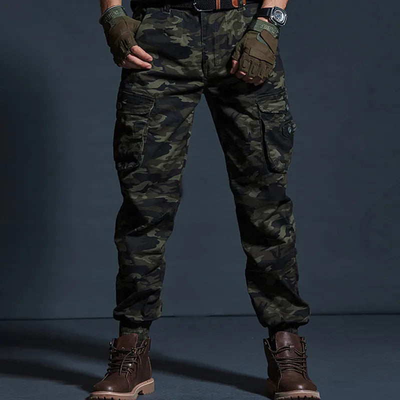 Men's Tactical Cargo Joggers – Multi-Pocket Camouflage Trousers