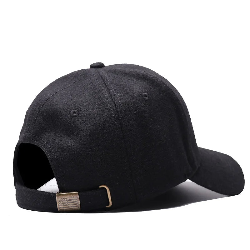 Men's Large Size Wool Baseball Cap – Warm Winter Headwear