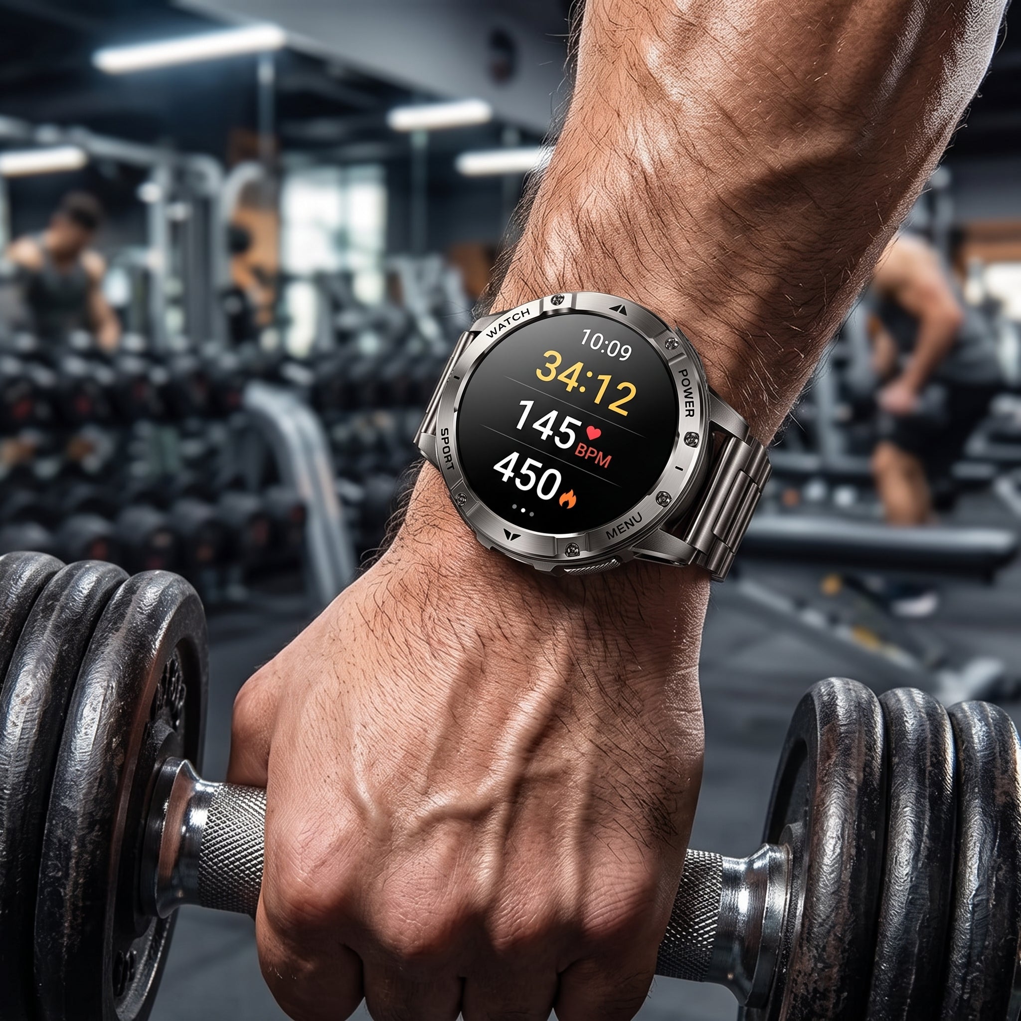 Military-Grade Smart Watch – HD AMOLED, Heart Rate & Waterproof