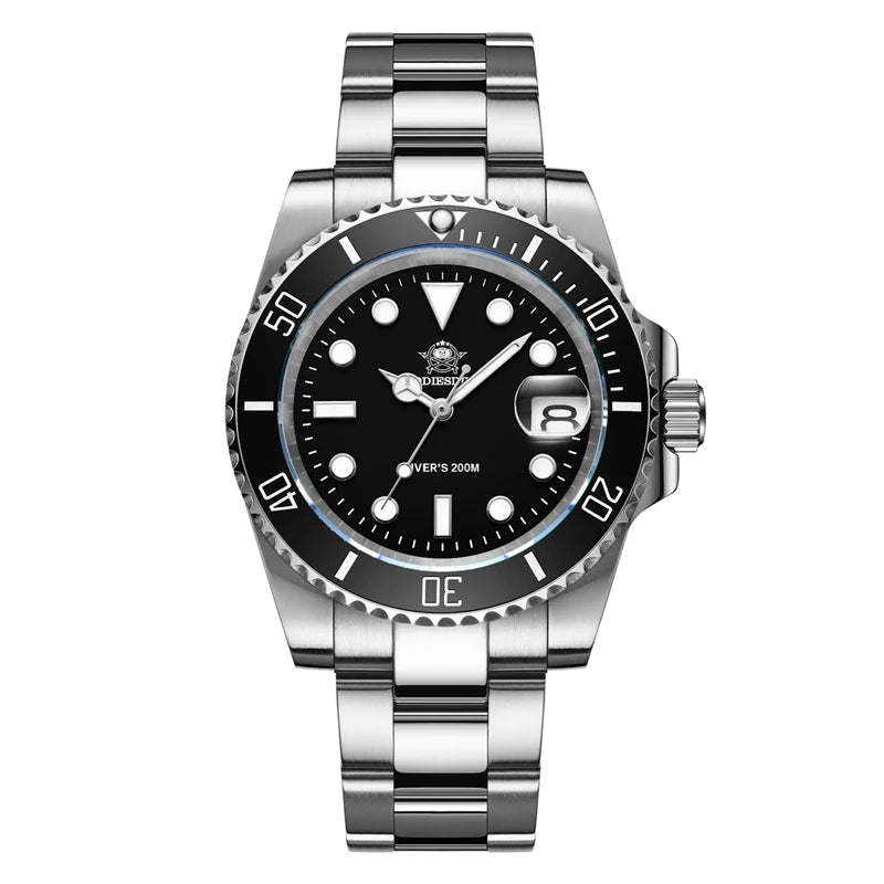 Men's Stainless Steel Quartz Watch – Waterproof Sports Watch