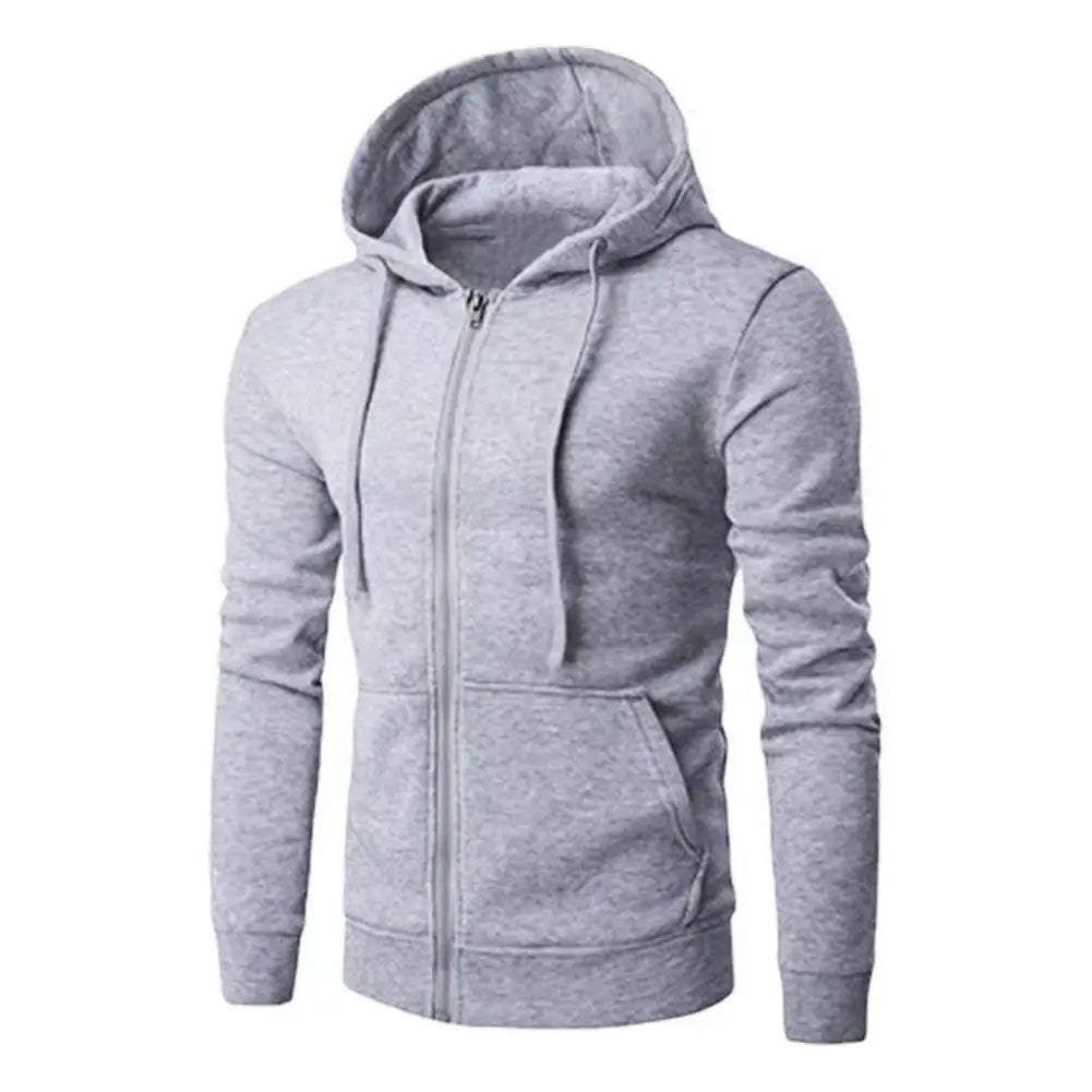 Men's Zip-Up Hoodie – Slim Fit Long-Sleeve Sweatshirt
