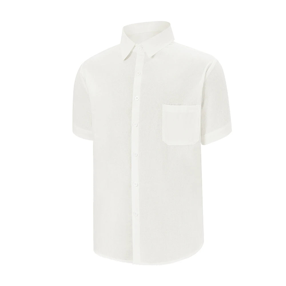 Men's Cotton Short-Sleeve Shirt – Lightweight Casual Top