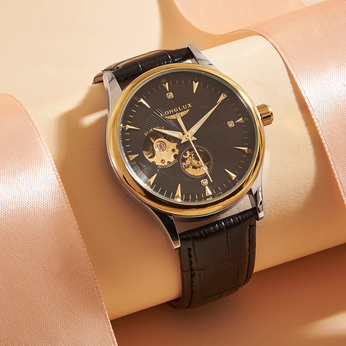 Men's Skeleton Automatic Watch – Elegant Mechanical Wristwatch