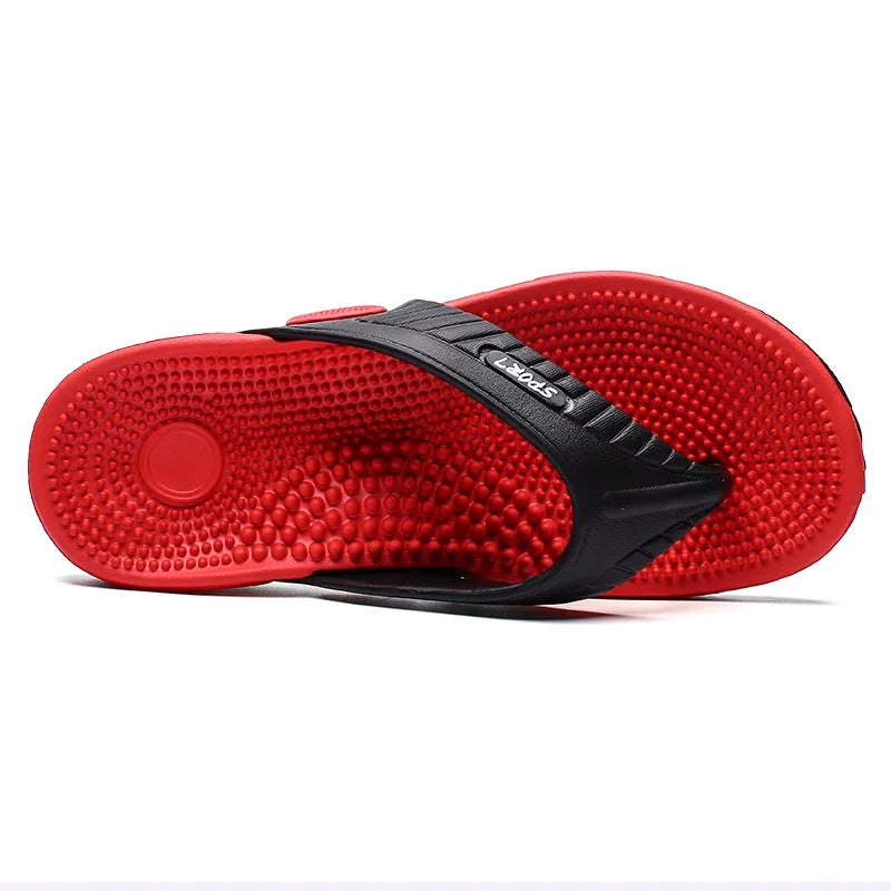 Men's Elastic Massage Flip Flops – Breathable Beach Sandals