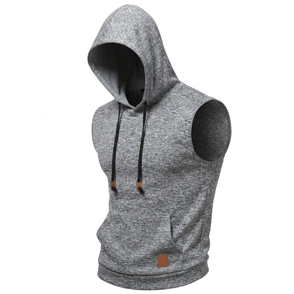 Men's Lightweight Sleeveless Hoodie – Workout Vest Top