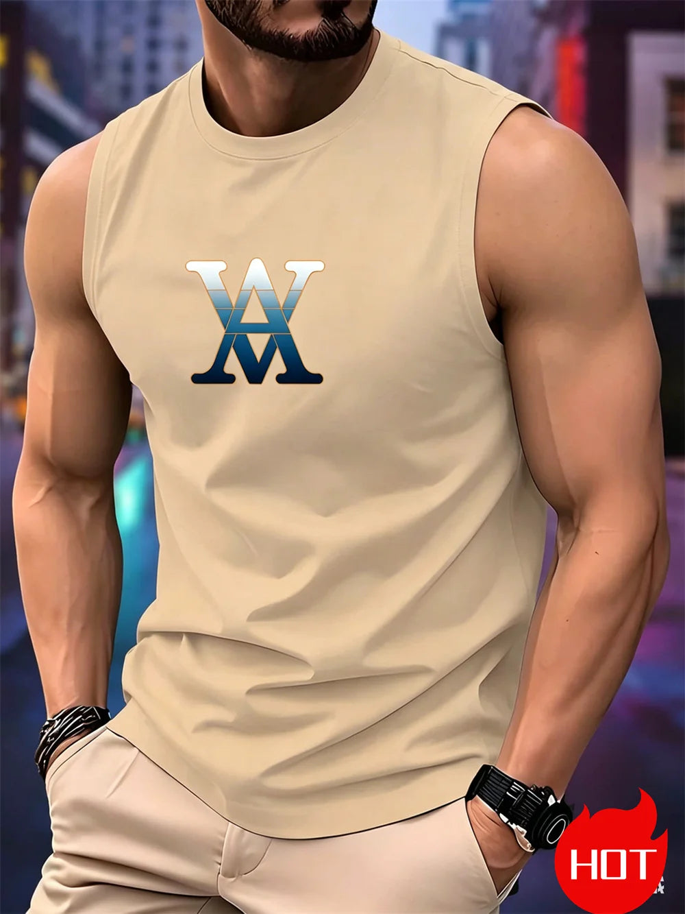 Men's Graphic Tank Top – Sports Vest Sleeveless Tee