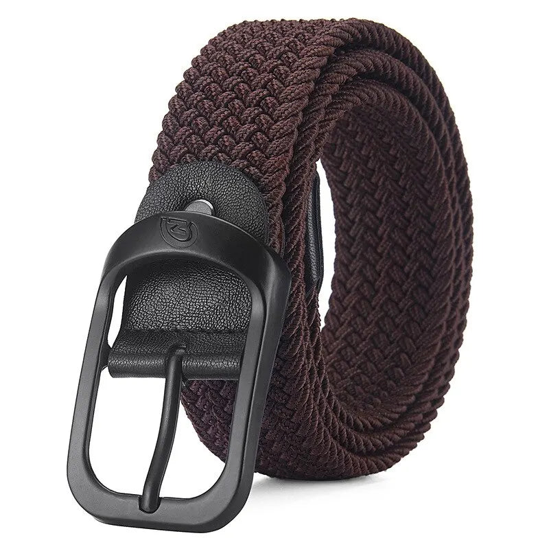 Unisex Woven Elastic Belt – No-Buckle Punch Casual Belt