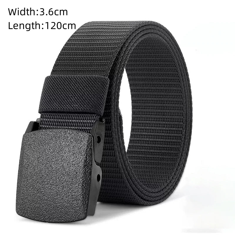 Men's Tactical Canvas Belt – Heavy-Duty Nylon Buckle Belt
