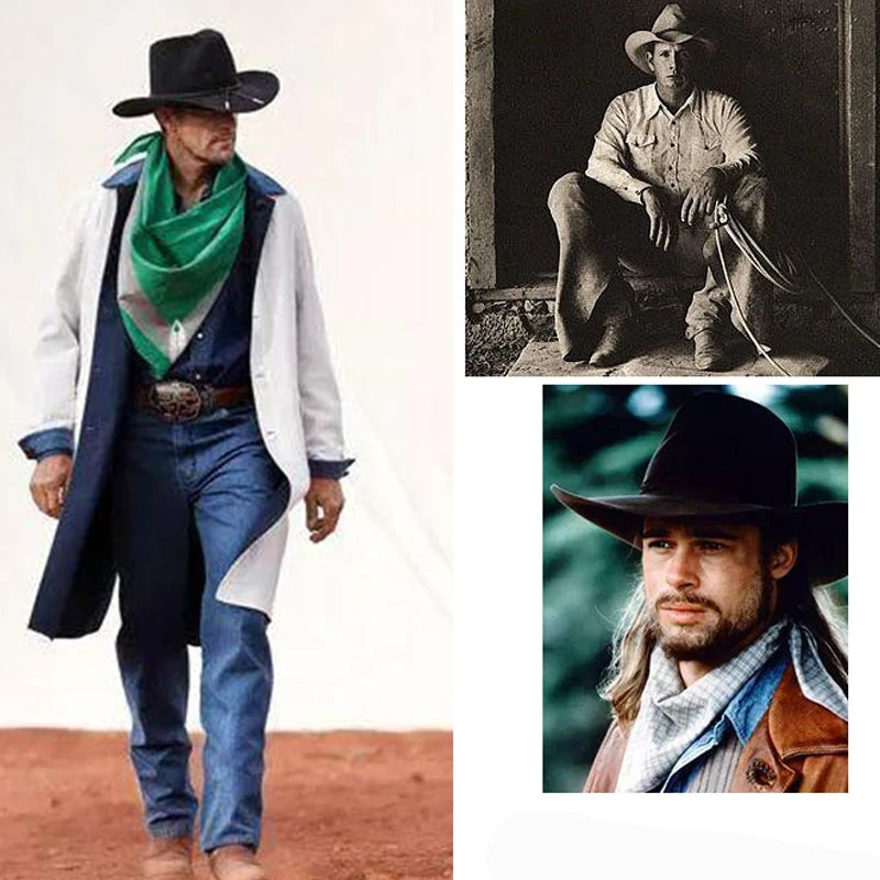 Unisex Wool Felt Cowboy Hat – Wide Brim Equestrian Riding Cap