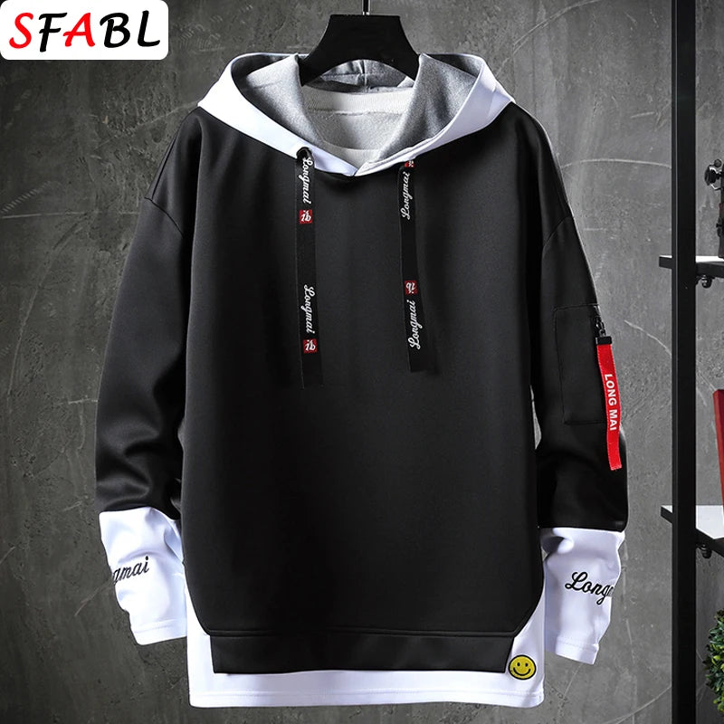 Men's Hip Hop Pullover Hoodie – Streetwear Sweatshirt (Extended Sizes)