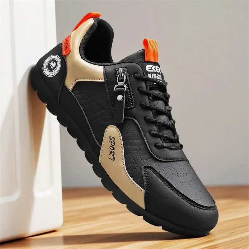 Men's PU Leather Casual Trainers – Comfortable Walking Shoes