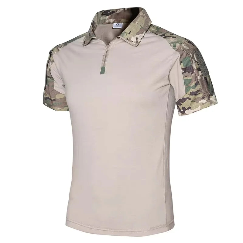 Men's Camo Combat Shirt – Quick-Dry Tactical T-Shirt
