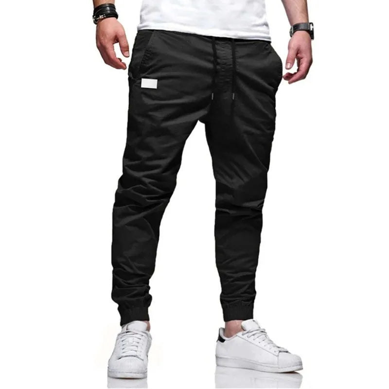 Men's Cargo Jogger Trousers – Multi-Pocket Skinny Fit Sweatpants