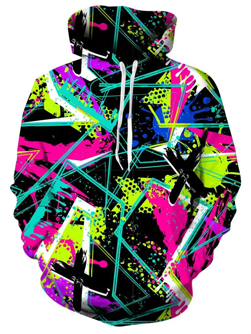 Unisex Novelty Print Hoodie – 3D Pattern Pullover Sweatshirt