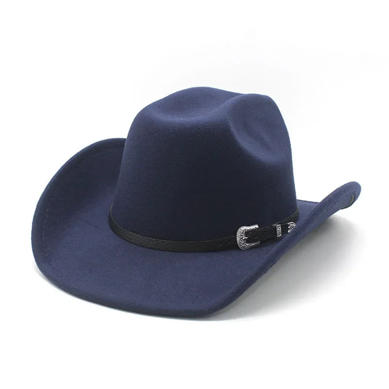Unisex Wool Felt Cowboy Hat – Wide Brim Equestrian Riding Cap
