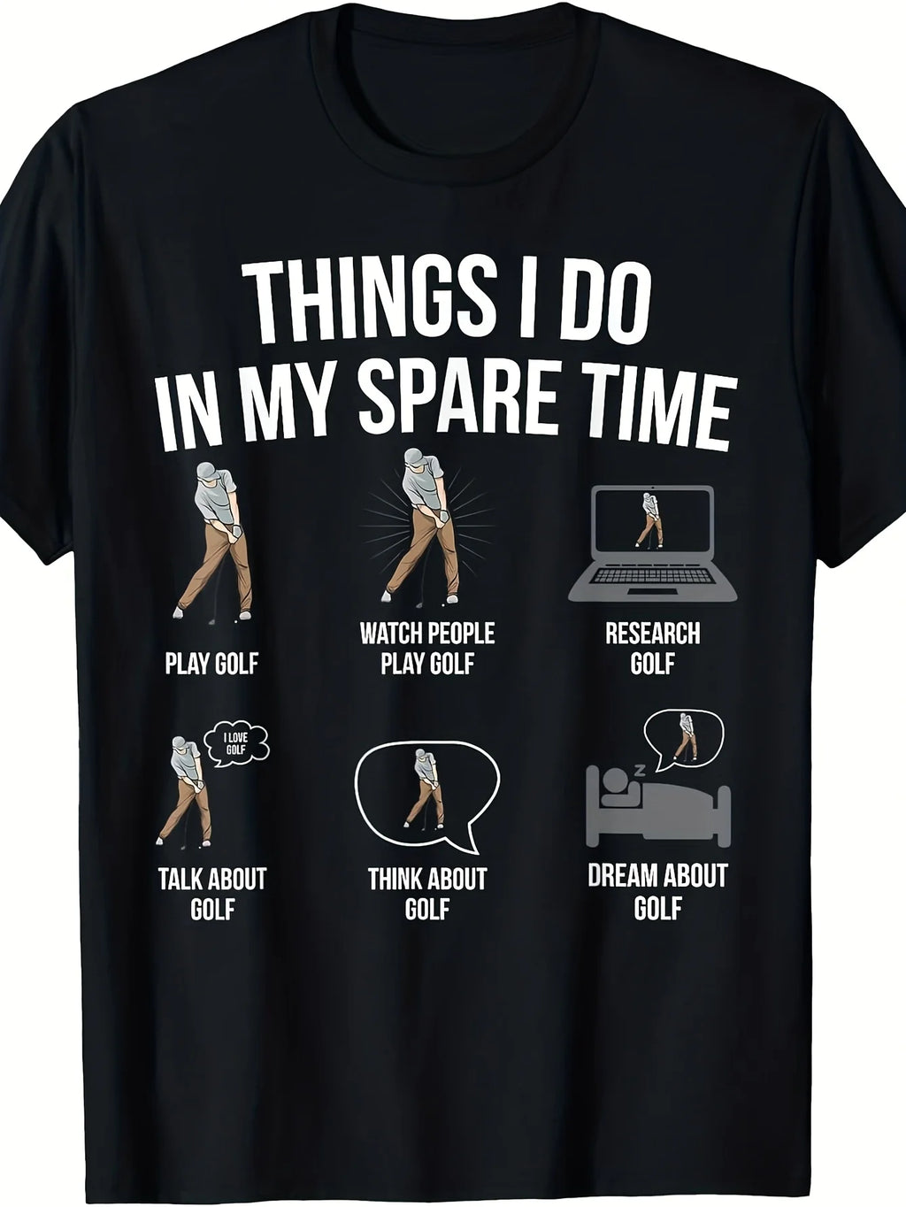 Men's Funny Golf Graphic T-Shirt – Casual Crew Neck Tee