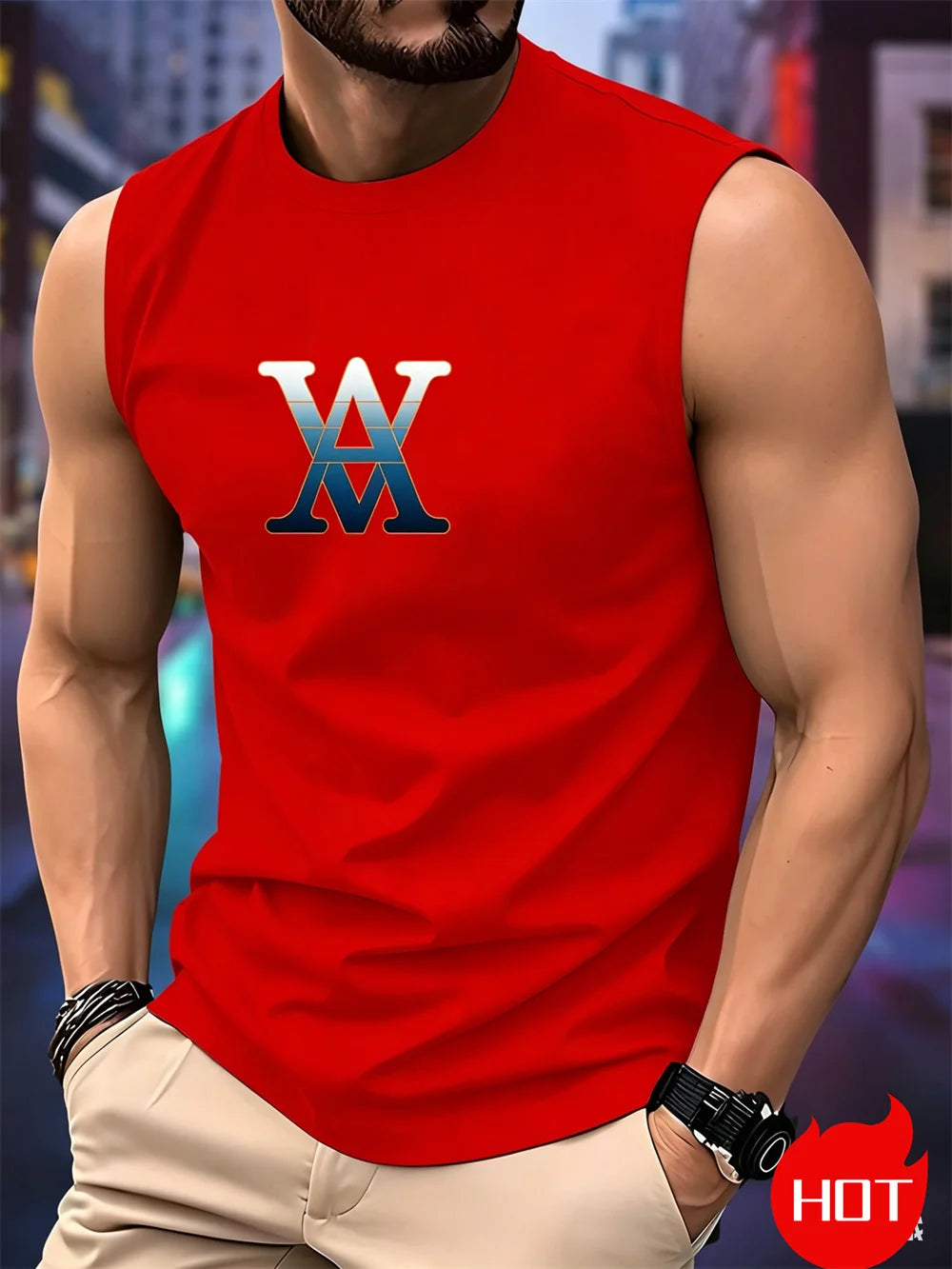 Men's Graphic Tank Top – Sports Vest Sleeveless Tee