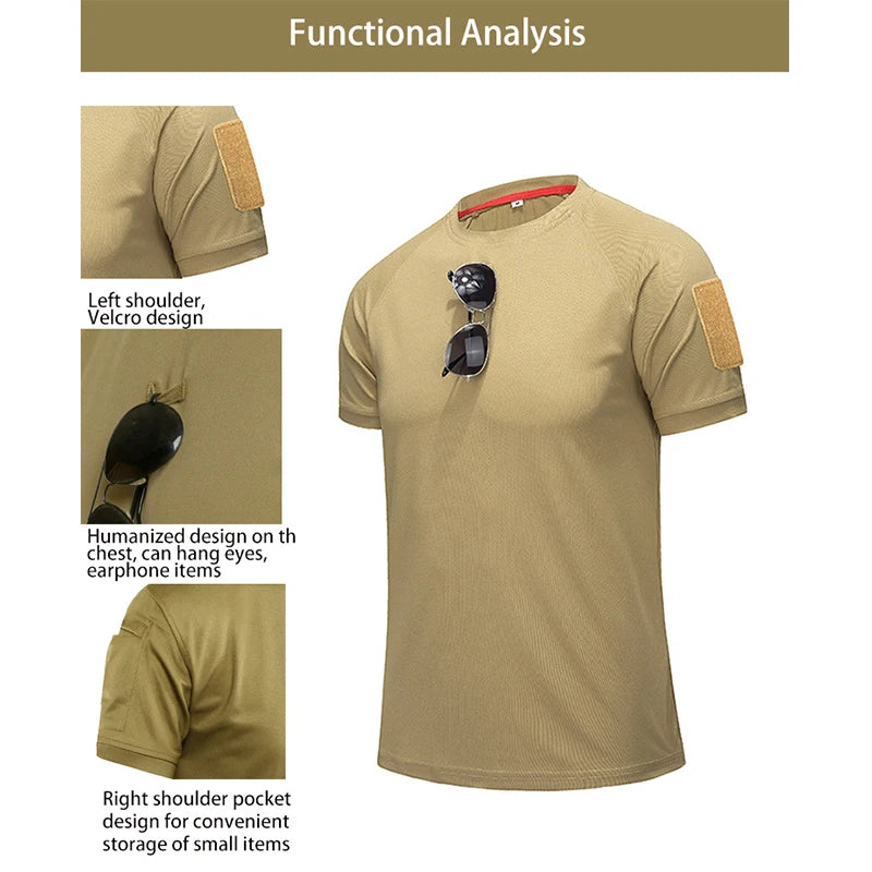 Men's Quick-Dry Tactical T-Shirt – Breathable Outdoor Tee