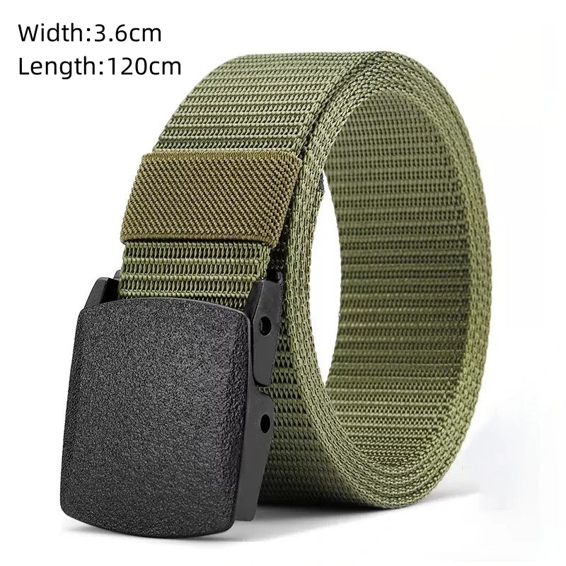 Men's Tactical Canvas Belt – Heavy-Duty Nylon Buckle Belt