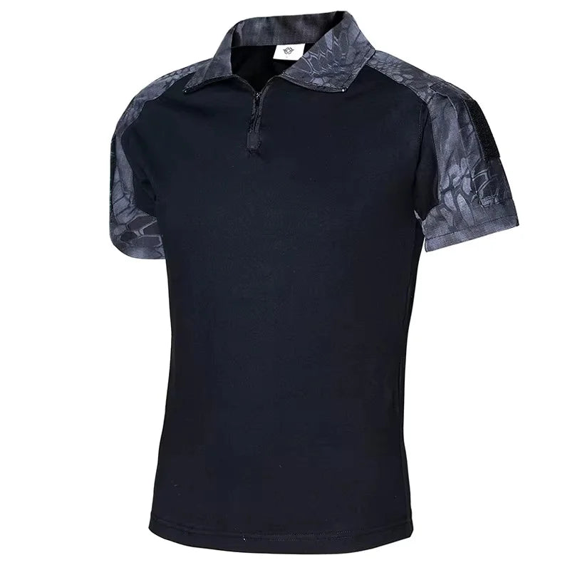 Men's Camo Combat Shirt – Quick-Dry Tactical T-Shirt