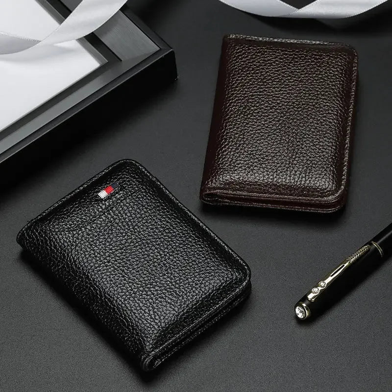 Men's RFID-Blocking Card Holder – Slim PU Leather Wallet