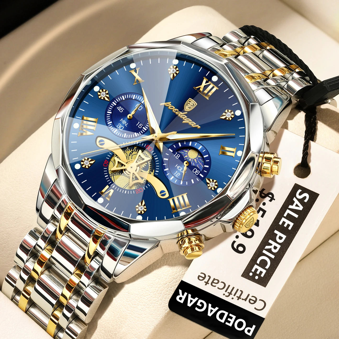 Men's Chronograph Watch – Waterproof Luminous Wristwatch