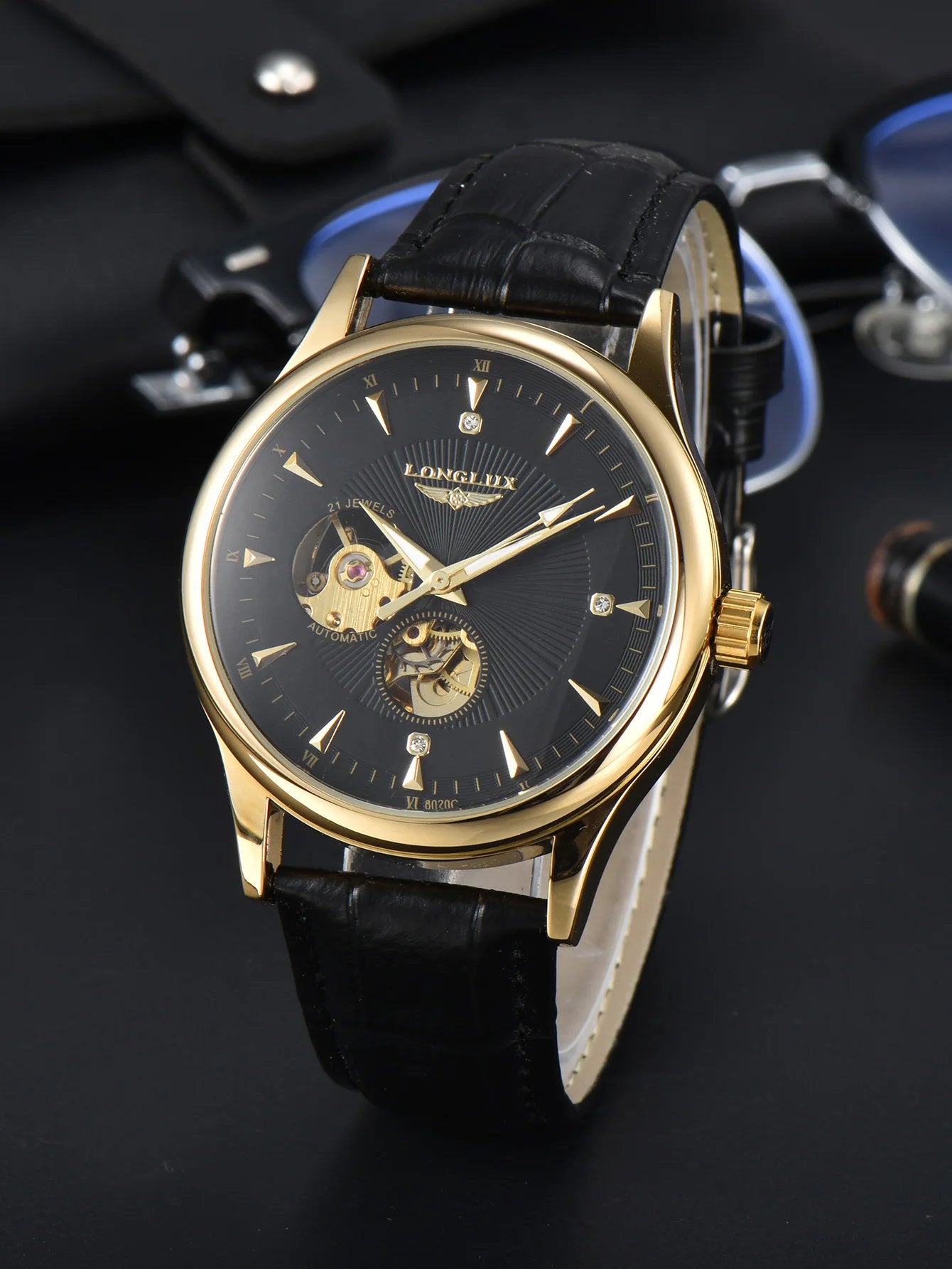 Men's Skeleton Automatic Watch – Elegant Mechanical Wristwatch