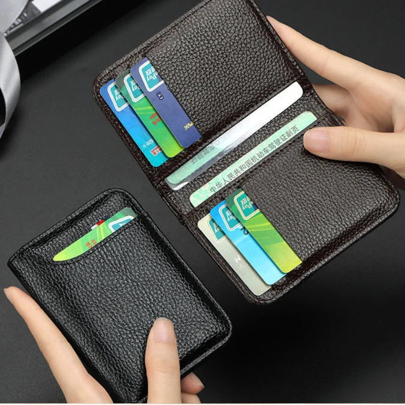 Men's RFID-Blocking Card Holder – Slim PU Leather Wallet