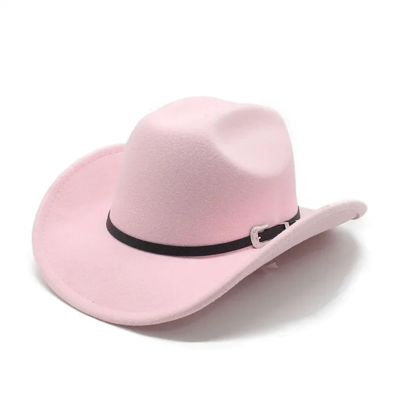 Unisex Wool Felt Cowboy Hat – Wide Brim Equestrian Riding Cap