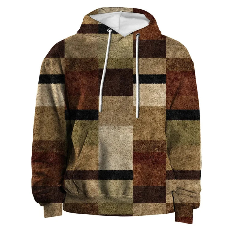Unisex Plaid Print Hoodie – Colourful Streetwear Pullover