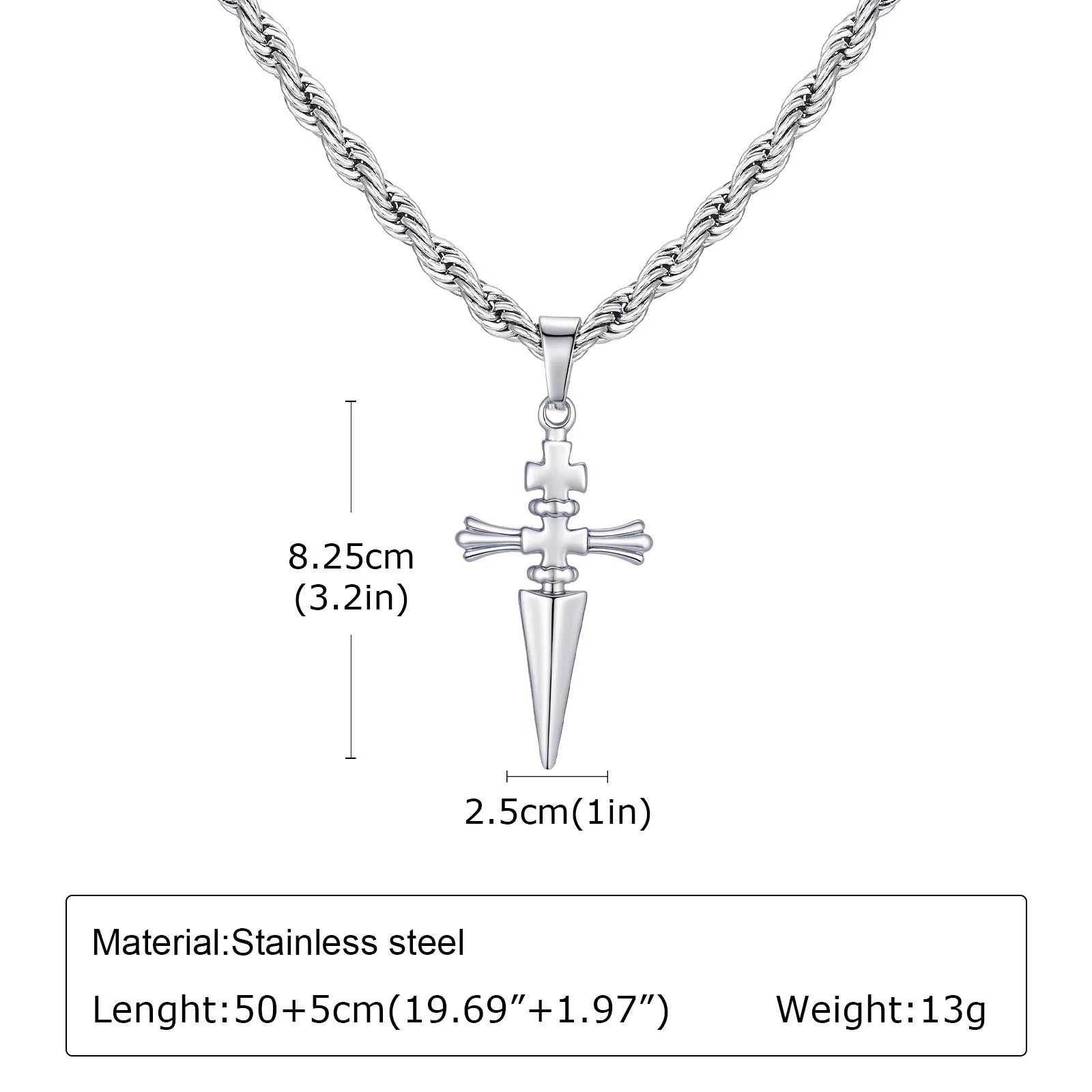 Men's Compass Pendant Necklace – Stainless Steel Chain
