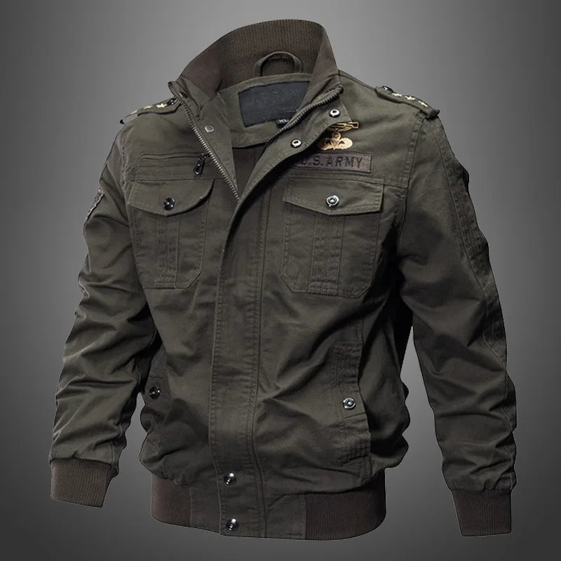 Men's Tactical Fleece Jacket – Windproof Multi-Pocket Coat