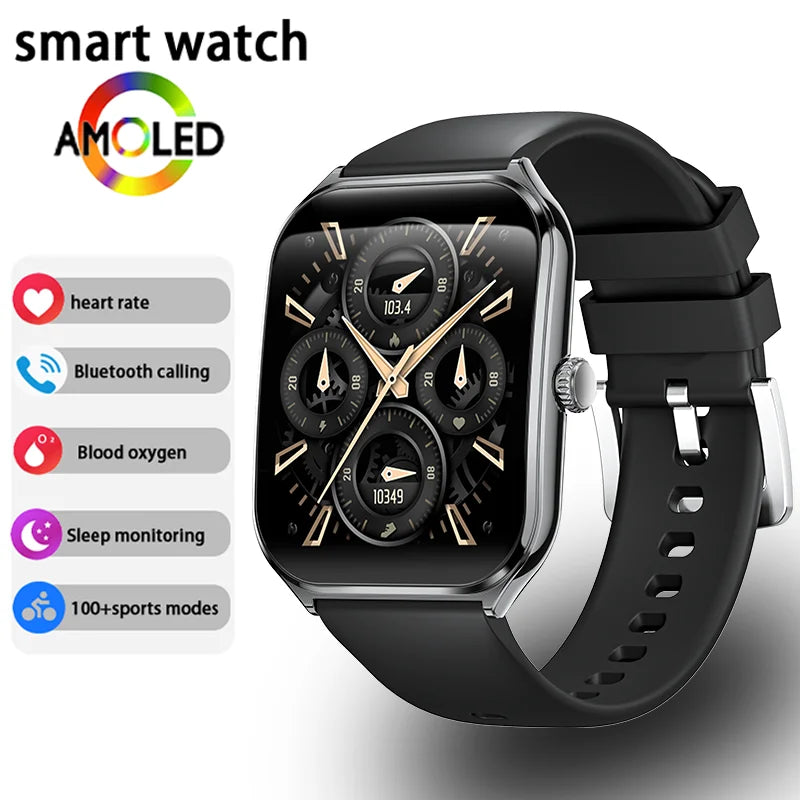 Ultra-Thin Smart Watch – AMOLED Display, Always-On Time & Bluetooth Calling